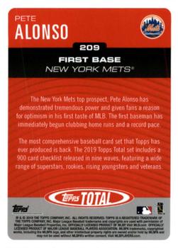 2019 Topps Total #209 Pete Alonso Back