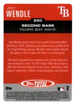 2019 Topps Total #220 Joey Wendle Back