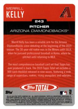 2019 Topps Total #243 Merrill Kelly Back