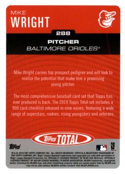 2019 Topps Total #288 Mike Wright Back