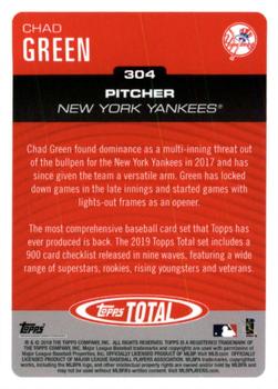 2019 Topps Total #304 Chad Green Back