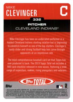 2019 Topps Total #332 Mike Clevinger Back