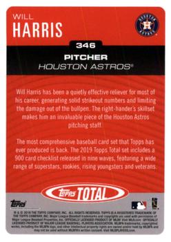 2019 Topps Total #346 Will Harris Back