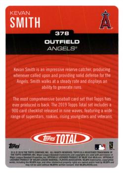 2019 Topps Total #378 Kevan Smith Back