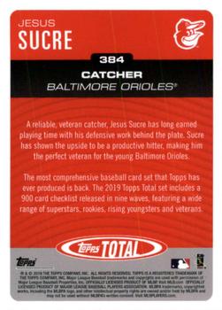 2019 Topps Total #384 Jesus Sucre Back