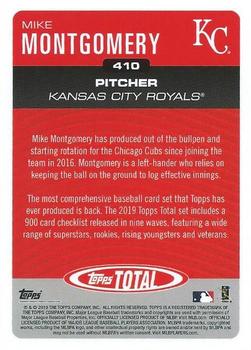 2019 Topps Total #410 Mike Montgomery Back