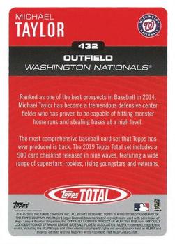 2019 Topps Total #432 Michael Taylor Back