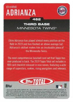 2019 Topps Total #462 Ehire Adrianza Back