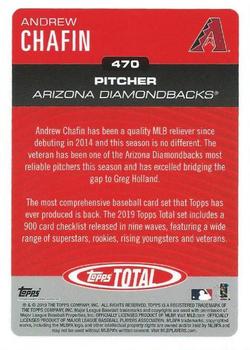 2019 Topps Total #470 Andrew Chafin Back