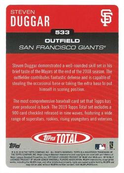 2019 Topps Total #533 Steven Duggar Back