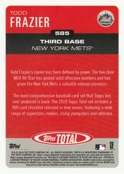 2019 Topps Total #585 Todd Frazier Back