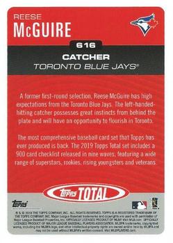 2019 Topps Total #616 Reese McGuire Back