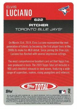 2019 Topps Total #622 Elvis Luciano Back