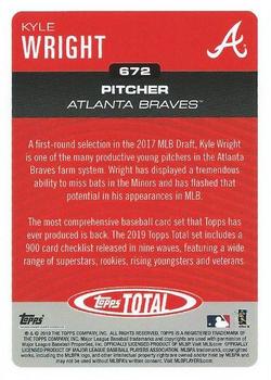 2019 Topps Total #672 Kyle Wright Back