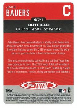 2019 Topps Total #674 Jake Bauers Back