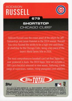 2019 Topps Total #679 Addison Russell Back