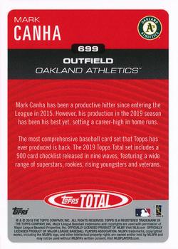 2019 Topps Total #699 Mark Canha Back