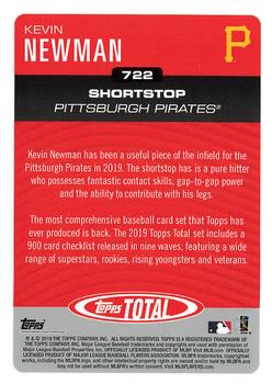 2019 Topps Total #722 Kevin Newman Back