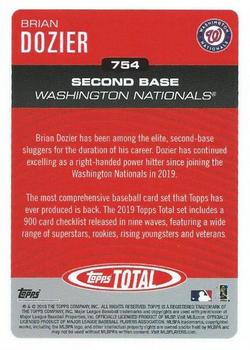 2019 Topps Total #754 Brian Dozier Back