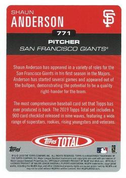2019 Topps Total #771 Shaun Anderson Back