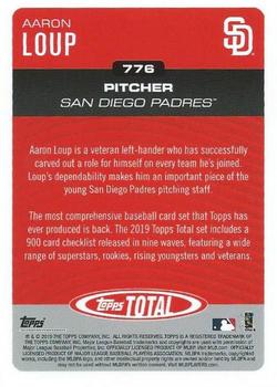2019 Topps Total #776 Aaron Loup Back