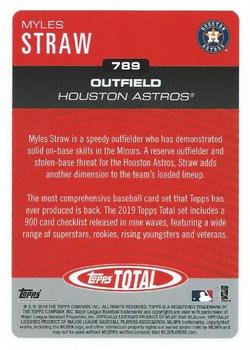 2019 Topps Total #789 Myles Straw Back