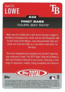 2019 Topps Total #832 Nate Lowe Back