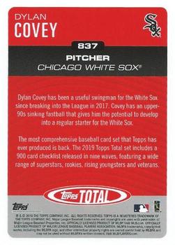 2019 Topps Total #837 Dylan Covey Back