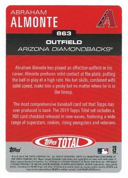 2019 Topps Total #863 Abraham Almonte Back
