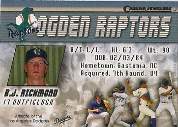 2004 Cassar Jewelers Ogden Raptors #NNO B.J. Richmond Back