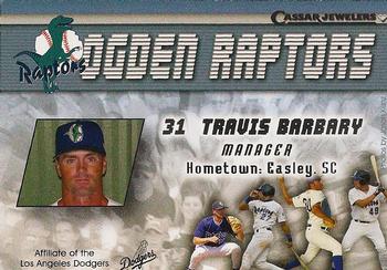 2004 Cassar Jewelers Ogden Raptors #NNO Travis Barbary Back