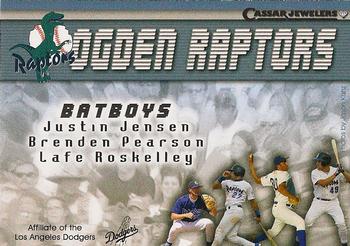 2004 Cassar Jewelers Ogden Raptors #NNO Batboys (Justin Jensen / Brenden Pearson / Lafe Roskelley) Back