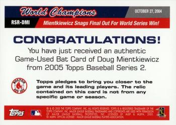 2005 Topps - World Champions Red Sox Relics #RSR-DMI Doug Mientkiewicz Back