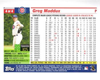 2005 Topps XXL Cubs #4 Greg Maddux Back