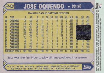 2005 Topps All-Time Fan Favorites - Autographs #FFA-JOQ Jose Oquendo Back