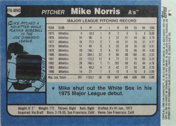 2005 Topps All-Time Fan Favorites - Autographs #FFA-MNO Mike Norris Back