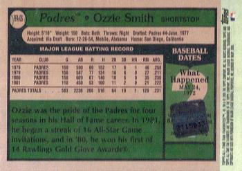 2005 Topps All-Time Fan Favorites - Autographs #FFA-OS Ozzie Smith Back