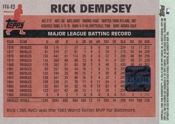 2005 Topps All-Time Fan Favorites - Autographs #FFA-RD Rick Dempsey Back