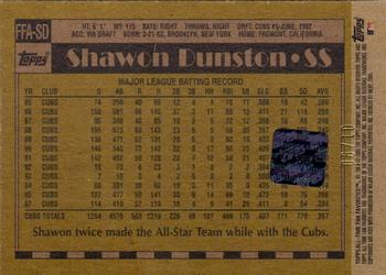 2005 Topps All-Time Fan Favorites - Autographs #FFA-SD Shawon Dunston Back