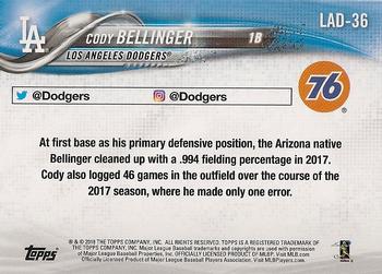 2018 Topps Los Angeles Dodgers 60th Anniversary #LAD-36 Cody Bellinger Back