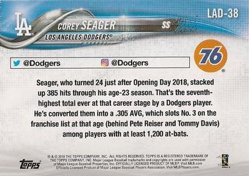2018 Topps Los Angeles Dodgers 60th Anniversary #LAD-38 Corey Seager Back