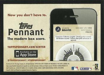2012 Topps - Pennant Ads #NNO Atlanta Braves Back