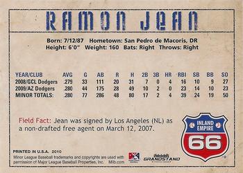 2010 Grandstand Inland Empire 66ers #NNO Ramon Jean Back
