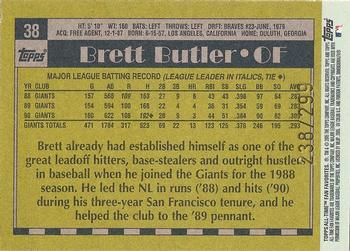 2005 Topps All-Time Fan Favorites - Refractors #38 Brett Butler Back