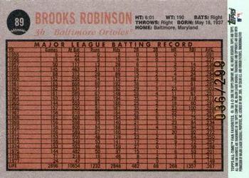 2005 Topps All-Time Fan Favorites - Refractors #89 Brooks Robinson Back