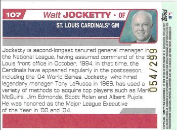 2005 Topps All-Time Fan Favorites - Refractors #107 Walt Jocketty Back