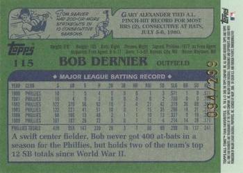 2005 Topps All-Time Fan Favorites - Refractors #115 Bob Dernier Back