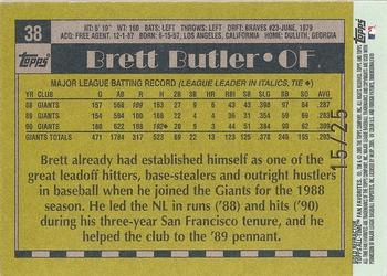 2005 Topps All-Time Fan Favorites - Refractors Gold #38 Brett Butler Back