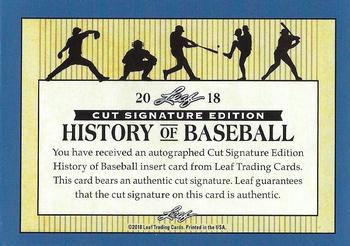 2018 Leaf Cut Signature History of Baseball Edition #NNO Phil Niekro Back