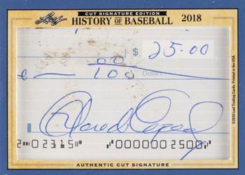 2018 Leaf Cut Signature History of Baseball Edition #NNO Waite Hoyt / Orlando Cepeda Back